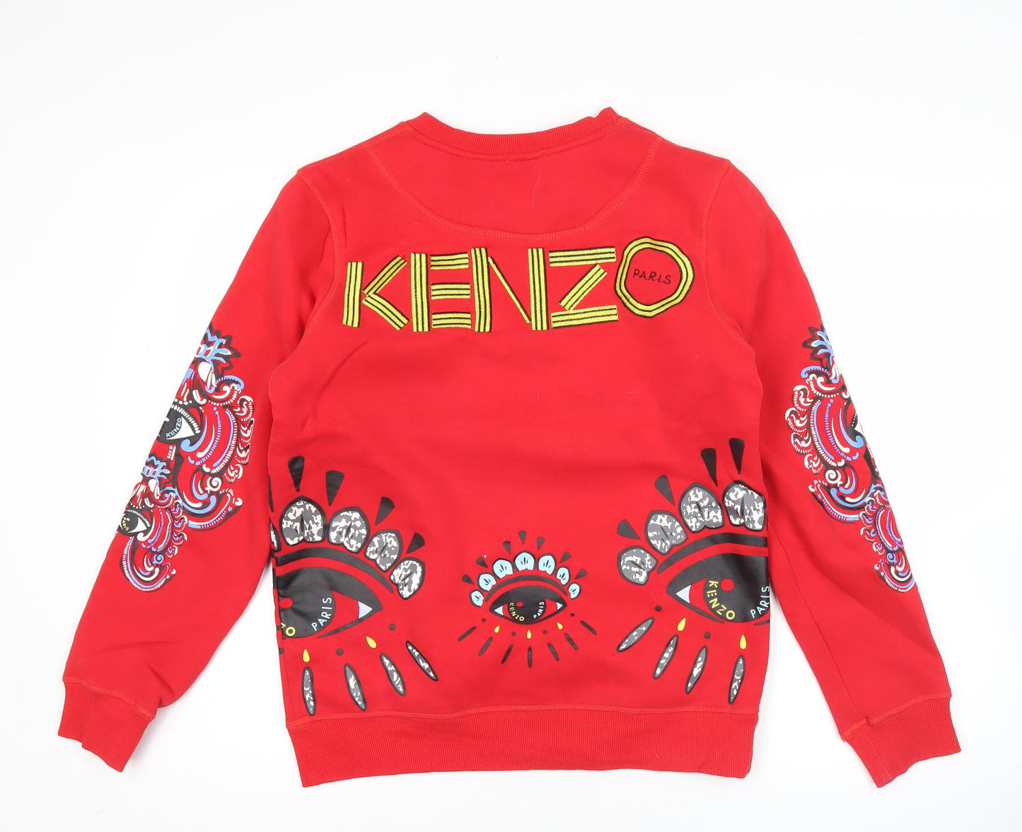 Kenzo Mens Red Graphic Tiger Sweatshirt M Pullover Crew Neck