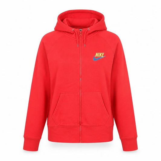 Womens UK XL Regular Nike Red Full Zip Hoodie