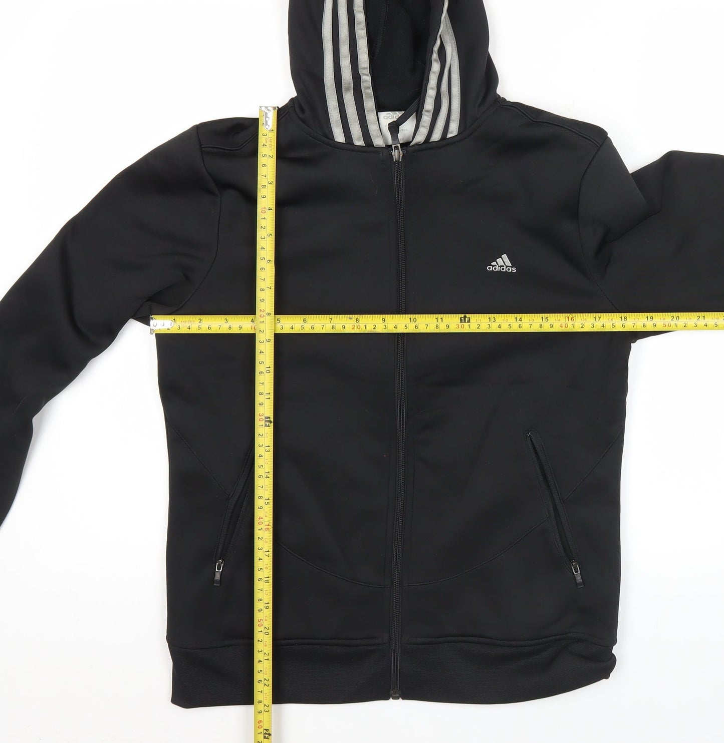 Adidas Womens Black Full Zip Hoodie Jacket Size 12 UK ClimaWarm