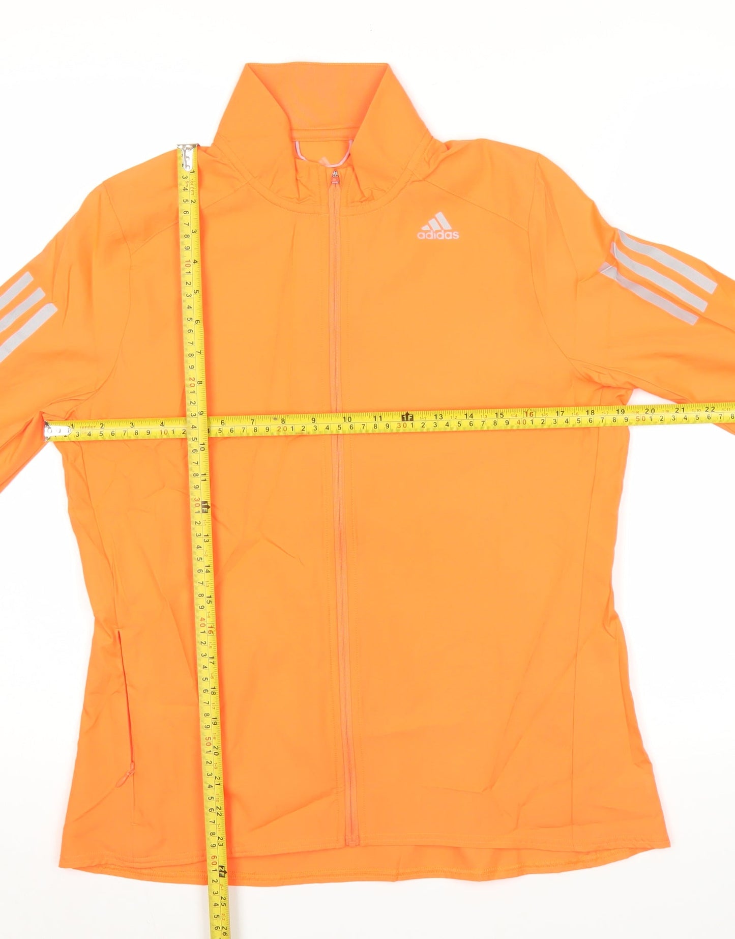 Adidas Womens Orange Size 10 Windbreaker Jacket Lightweight Running