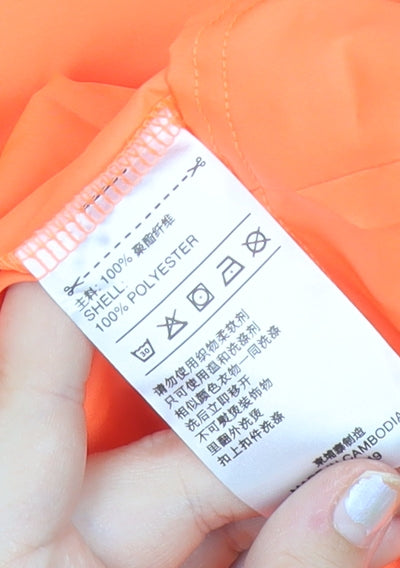 Adidas Womens Orange Size 10 Windbreaker Jacket Lightweight Running