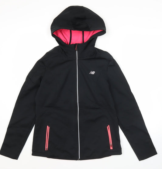 New Balance Womens Black Size 10 Softshell Hooded Windbreaker Jacket