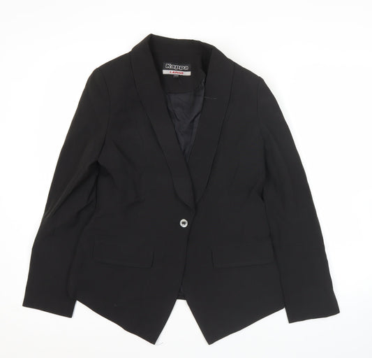 Kappa Women’s Black Blazer Jacket Size 12 Shawl Lapel Workwear
