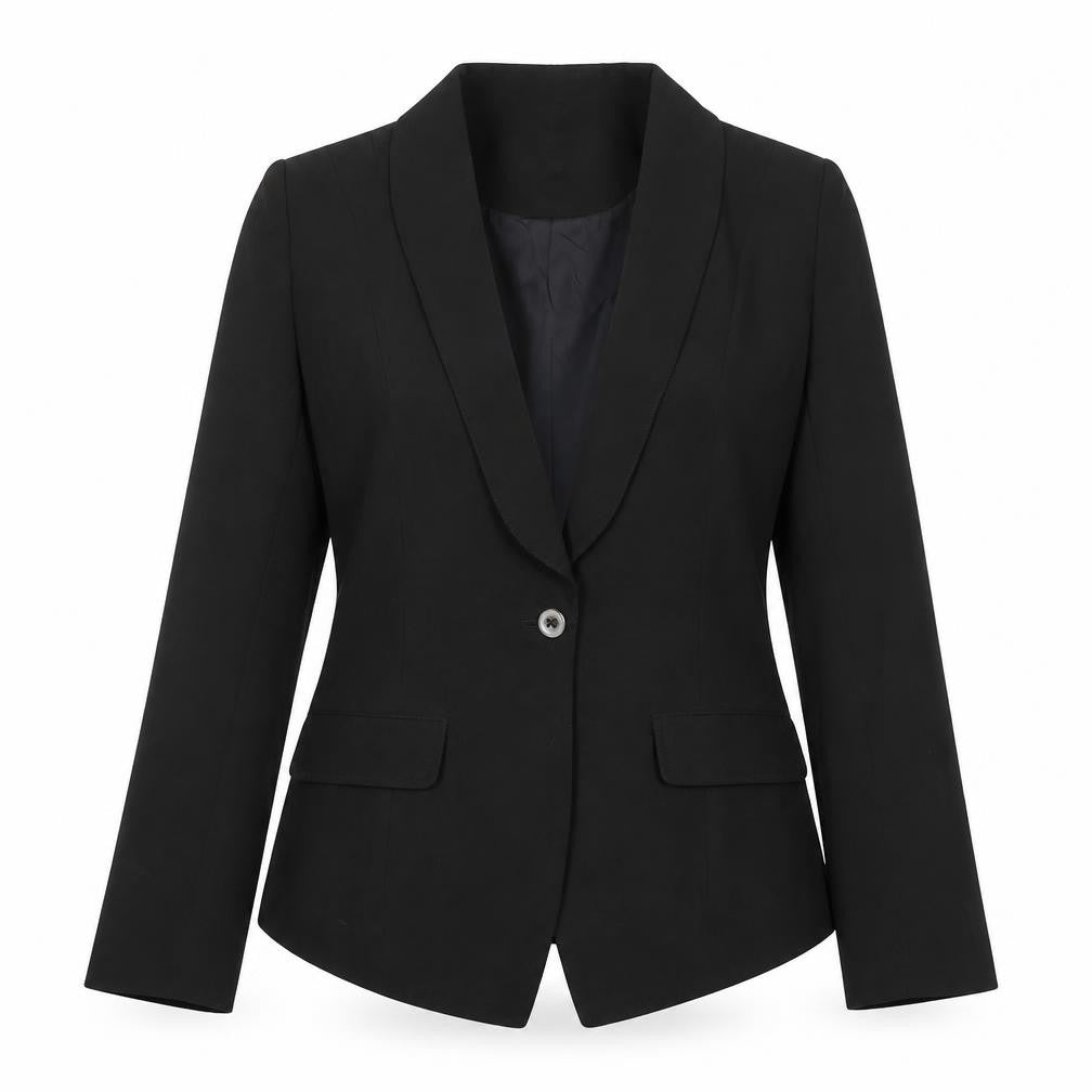 Kappa Women’s Black Blazer Jacket Size 12 Shawl Lapel Workwear