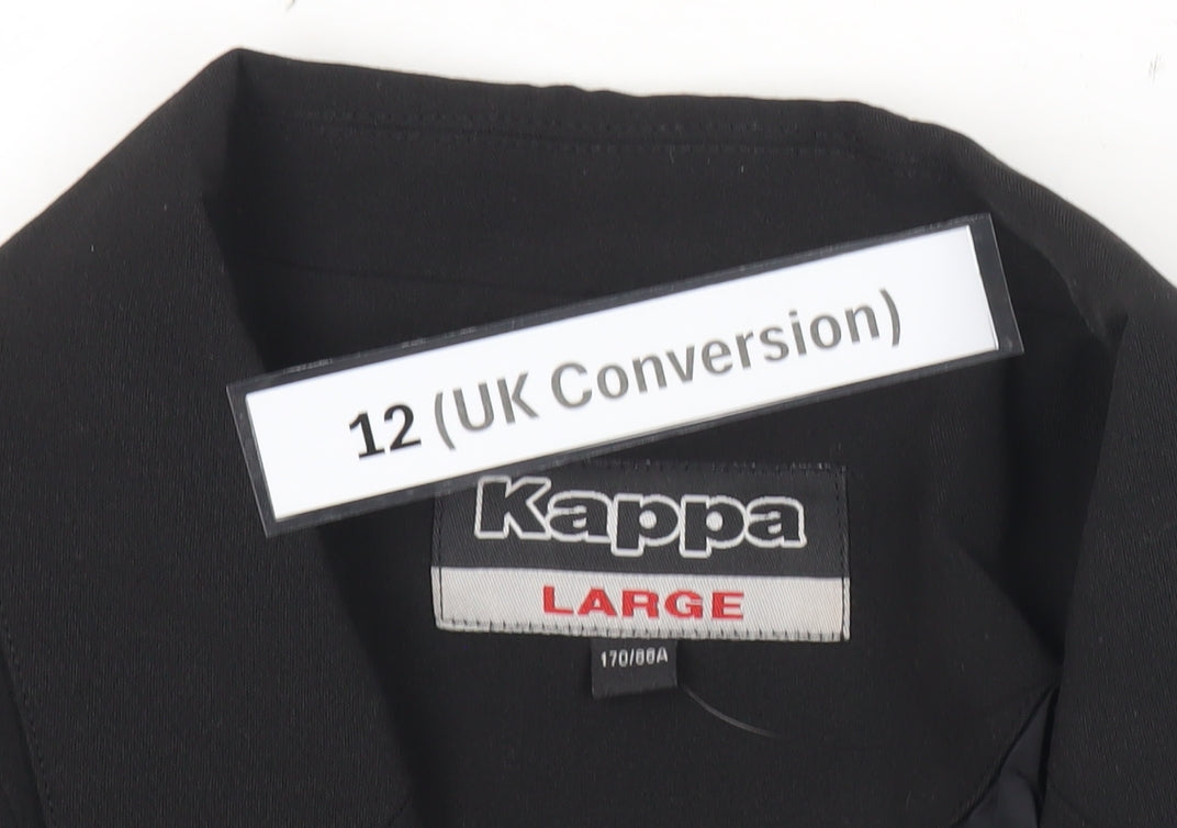 Kappa Women’s Black Blazer Jacket Size 12 Shawl Lapel Workwear