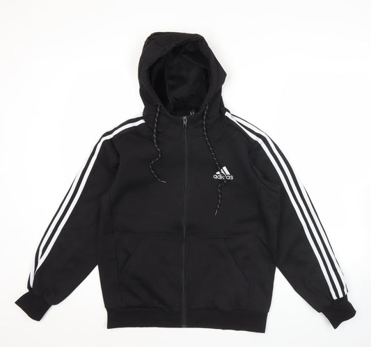 Adidas Mens Black Full Zip Hoodie L Climalite Sportswear