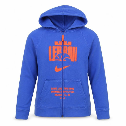 Unisex Adults UK M Regular Nike Blue Full Zip Hoodie