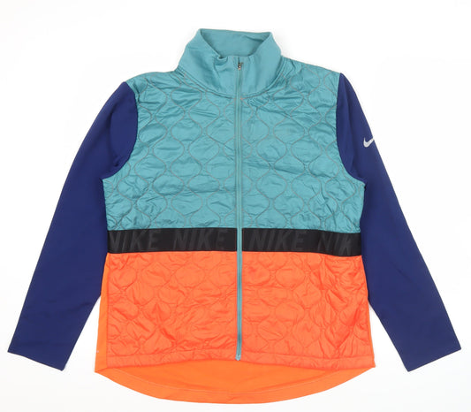 Nike Men's XL Colourblock Running AEROLAYER Jacket Blue/Orange