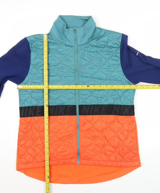 Nike Men's XL Colourblock Running AEROLAYER Jacket Blue/Orange