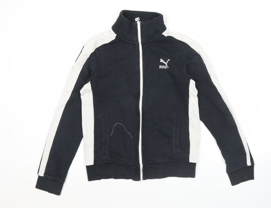 Puma Boys Black Track Jacket Size 13-14 Years Full Zip Sportswear