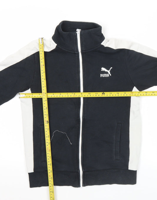 Puma Boys Black Track Jacket Size 13-14 Years Full Zip Sportswear