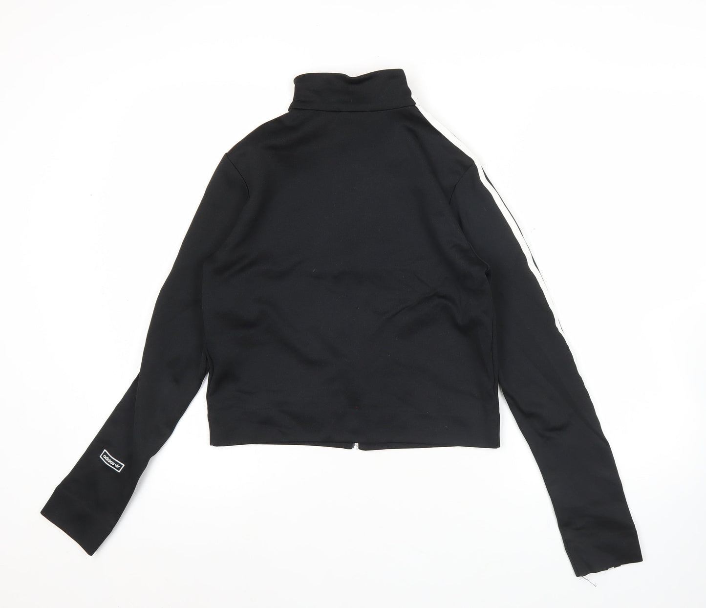 Adidas Womens Black Size 10 Track Jacket Full Zip Slim Fit