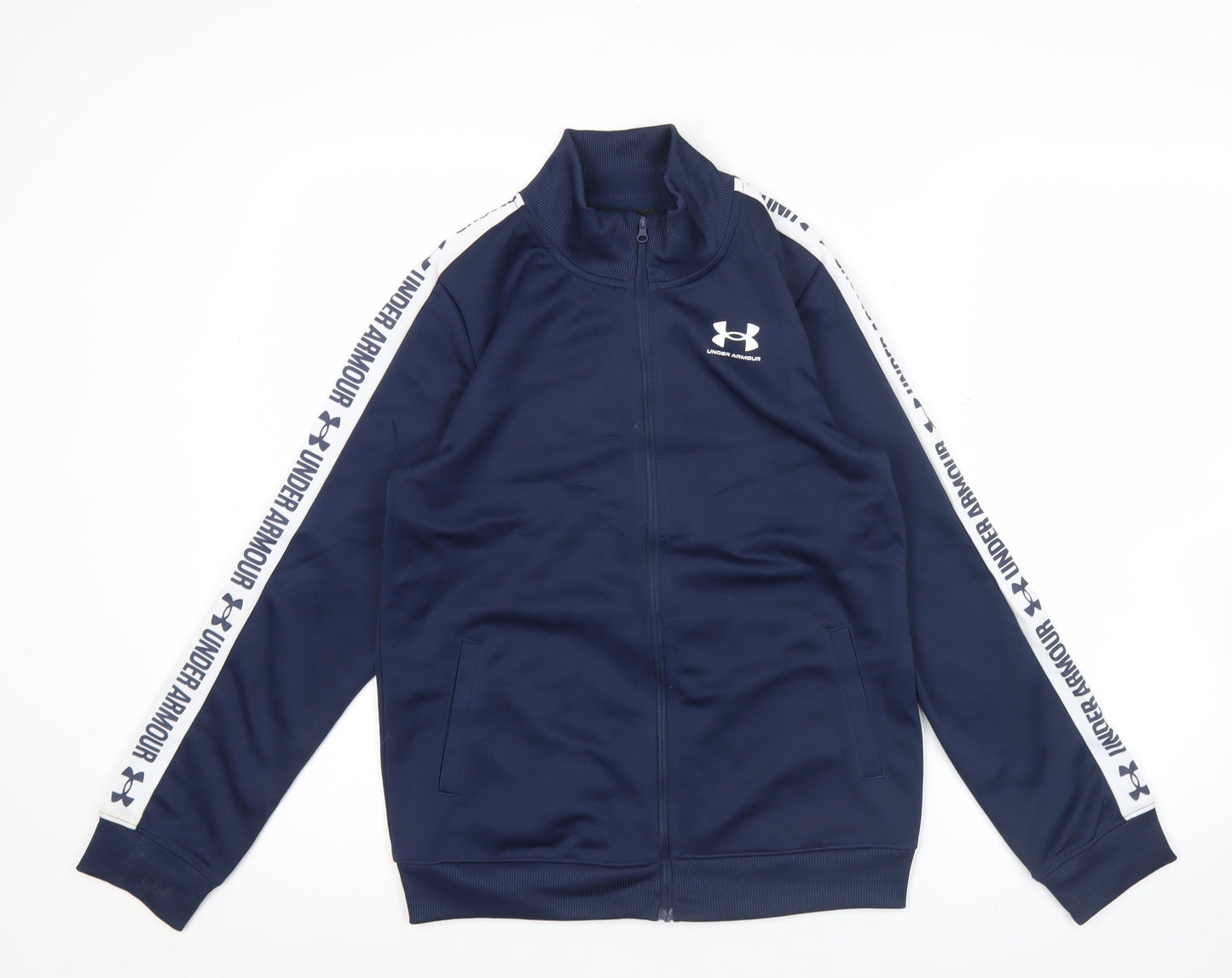 Under Armour Men's Blue Track Jacket M Polyester Full Zip Sports