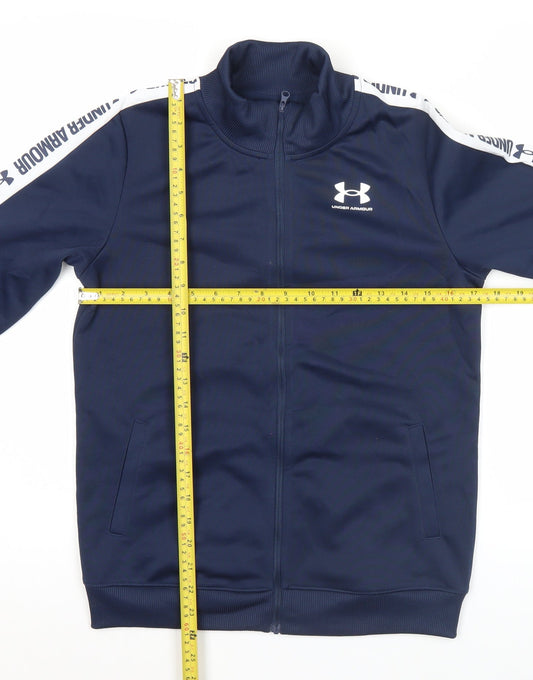 Under Armour Men's Blue Track Jacket M Polyester Full Zip Sports