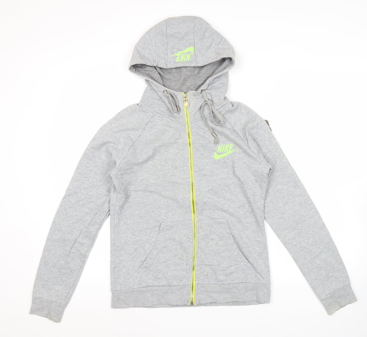 Nike Womens Grey Full Zip Hoodie XL Sports Logo Hoodie