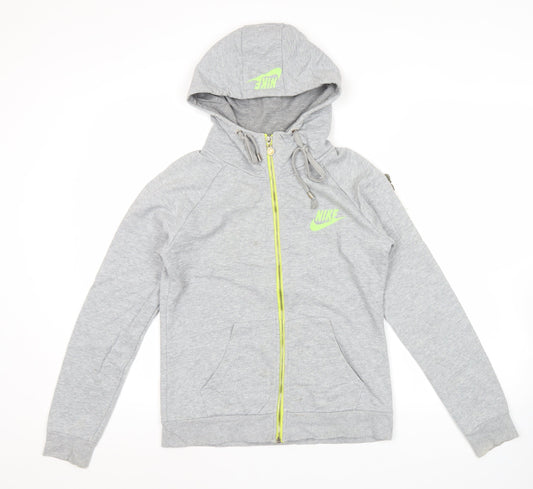 Nike Womens Grey Full Zip Hoodie XL Sports Logo Hoodie