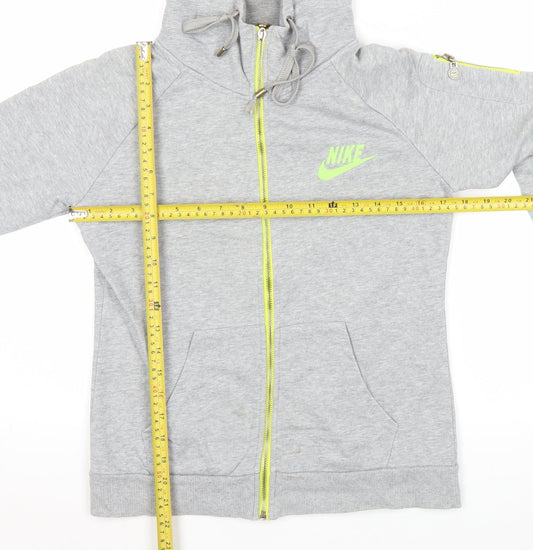 Nike Womens Grey Full Zip Hoodie XL Sports Logo Hoodie