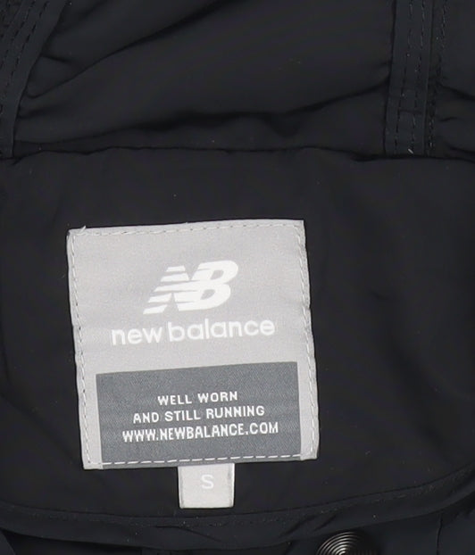 New Balance Womens Black Parka Jacket Size S Hooded Outdoor Coat