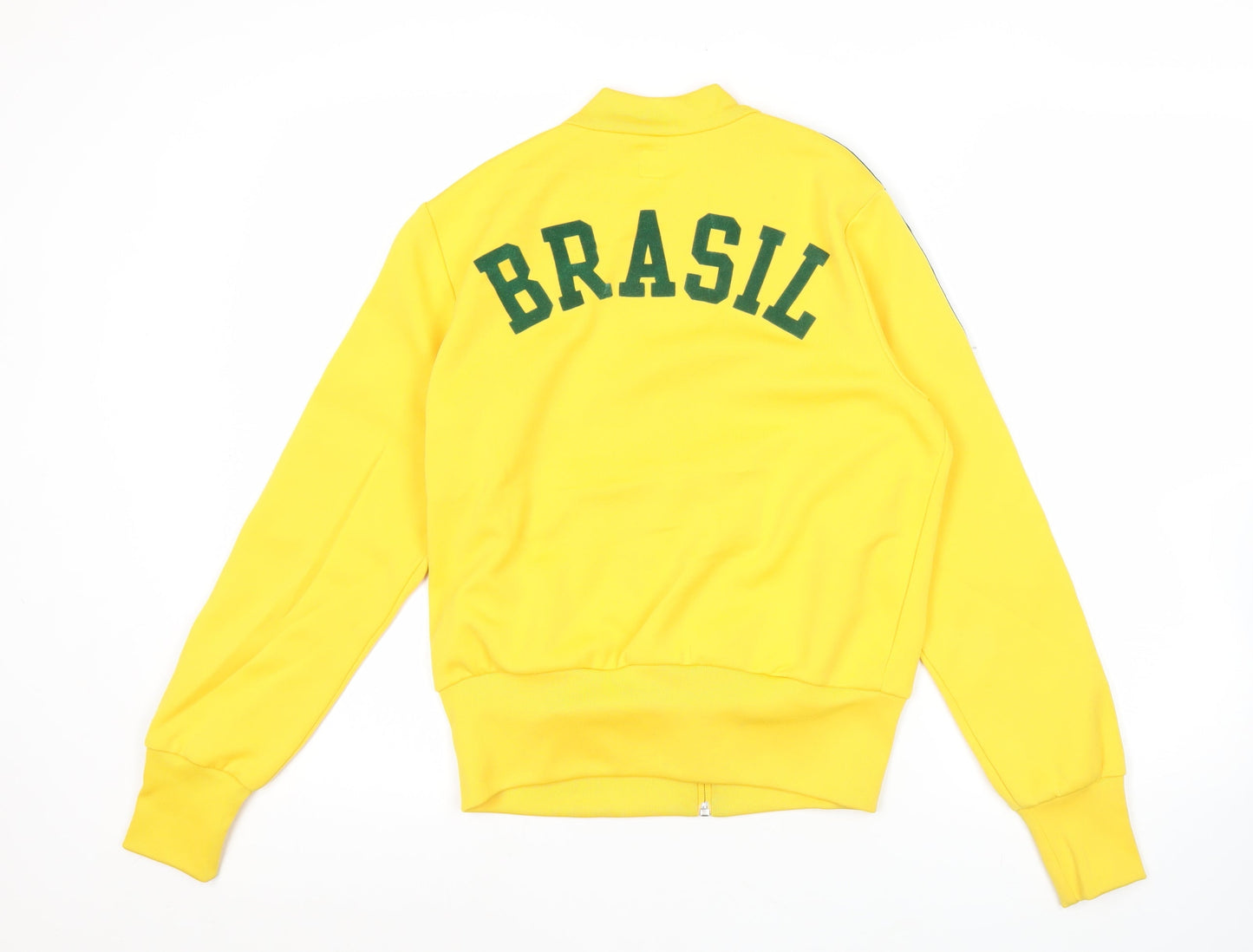 Adidas Women's Yellow Track Jacket Size 14 Brazil Full Zip