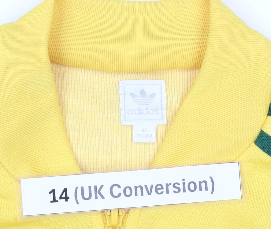 Adidas Women's Yellow Track Jacket Size 14 Brazil Full Zip
