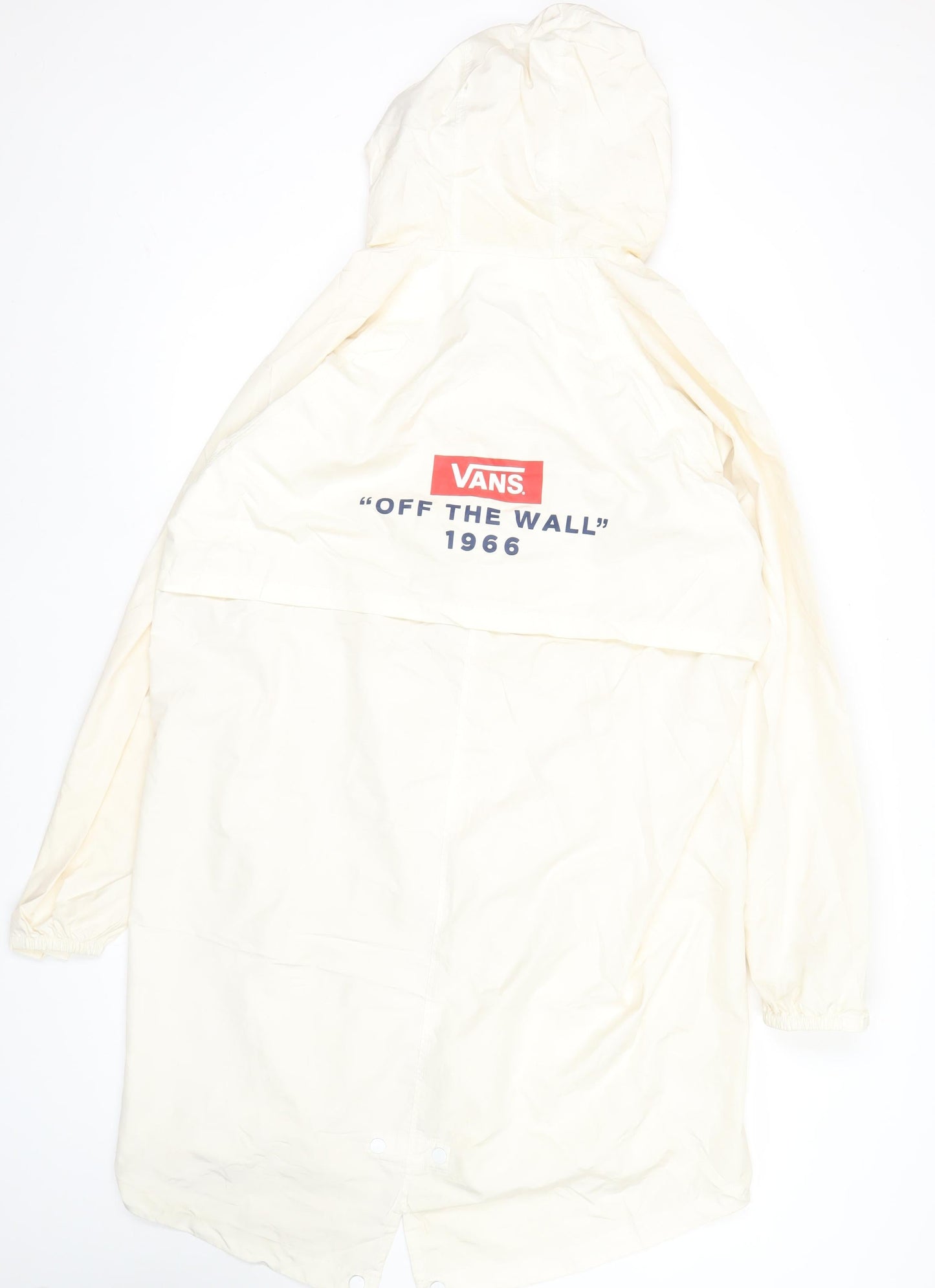 Vans Womens White XL Windbreaker Jacket Hooded Lightweight Coat