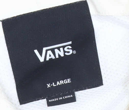 Vans Womens White XL Windbreaker Jacket Hooded Lightweight Coat