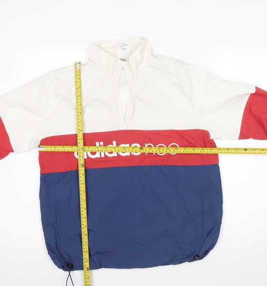 Adidas Neo Men’s XS Colour Block 1/4 Zip Sweatshirt White Red Blue