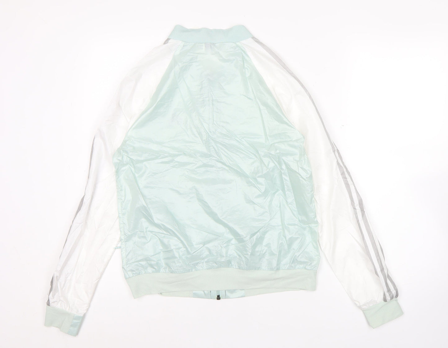 Adidas Women's Green Track Jacket Size 8 Lightweight Sportswear