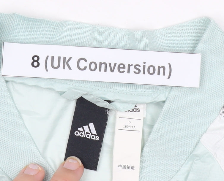 Adidas Women's Green Track Jacket Size 8 Lightweight Sportswear