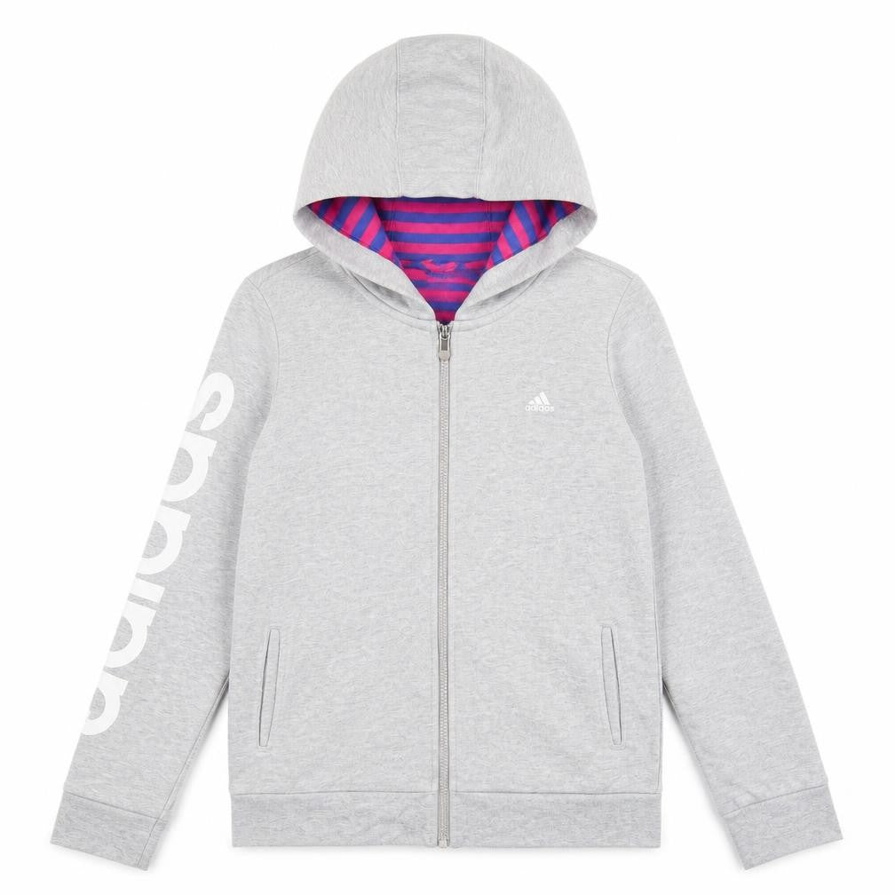 Womens UK 10 Regular adidas Grey Full Zip Hoodie