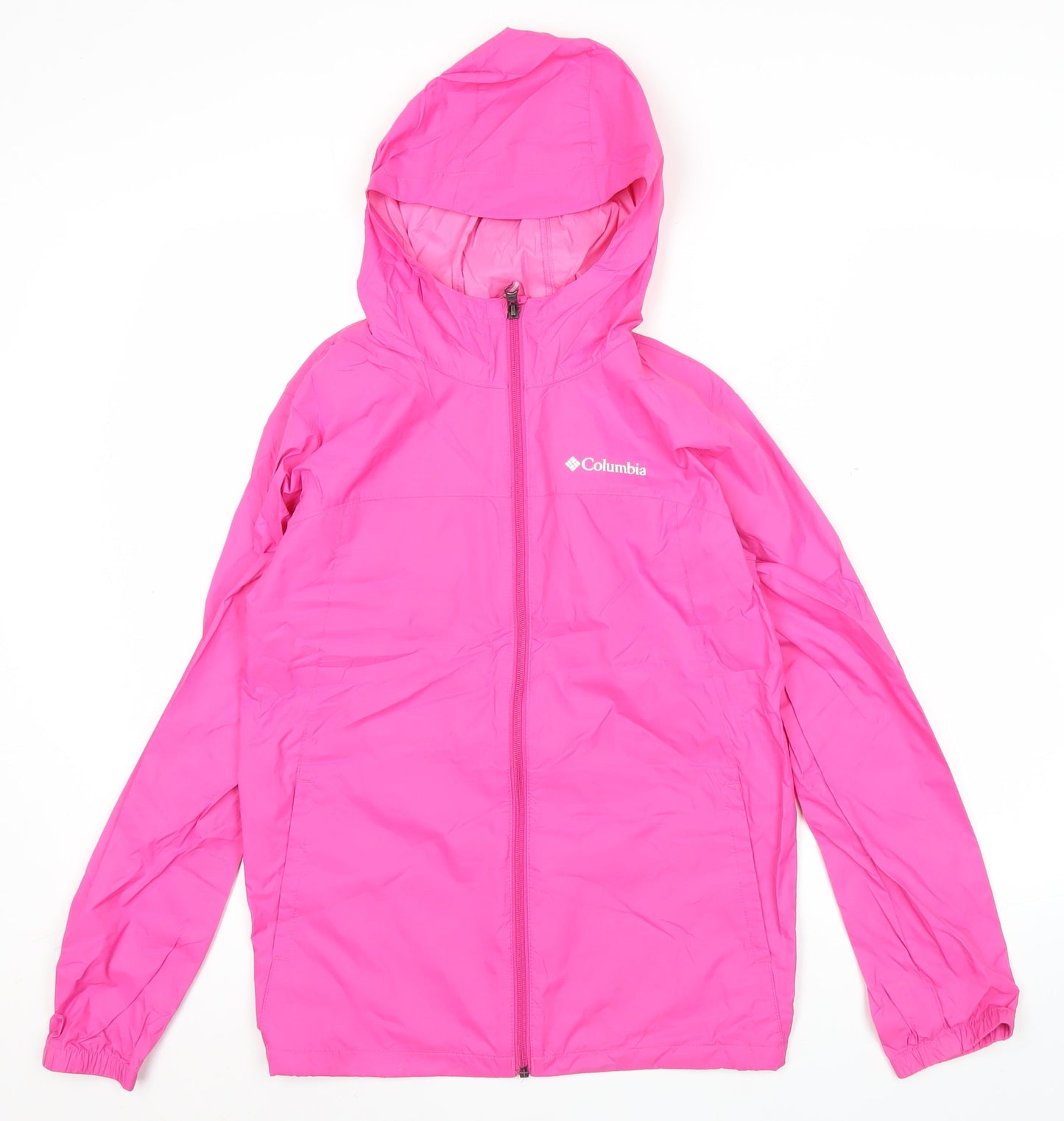 Columbia Teens Pink Waterproof Hooded Rain Jacket L 14/15