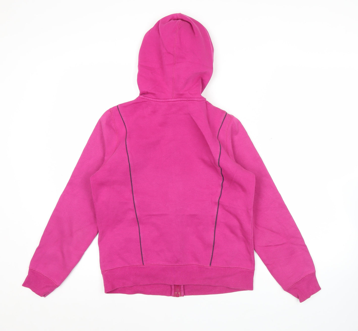 Nike Womens Pink Full Zip Hoodie Sweatshirt M Cotton Blend Casual