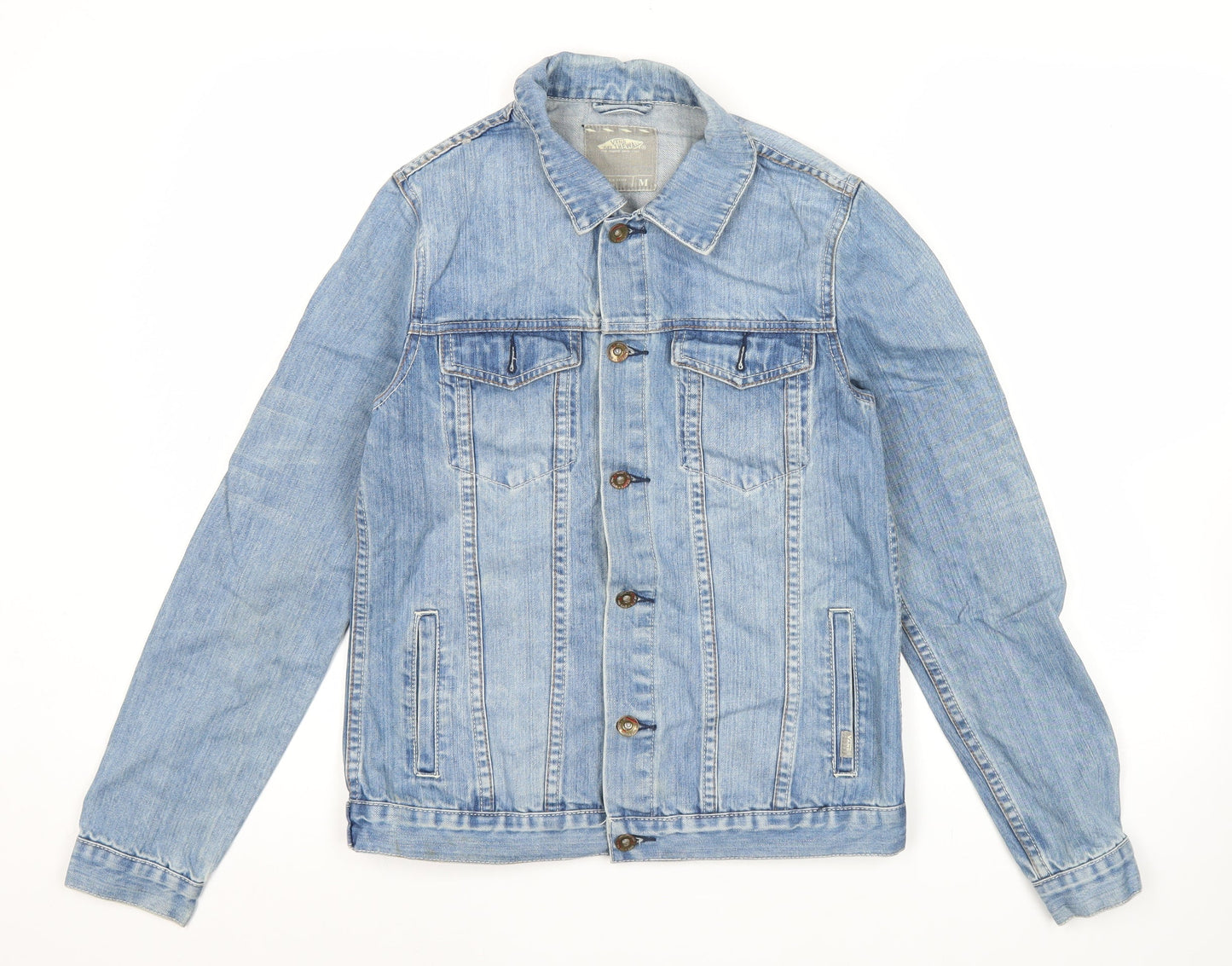 Vans Womens Blue Denim Jacket Size M Button Front Casual Classic