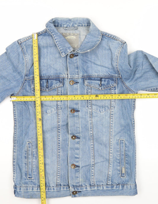 Vans Womens Blue Denim Jacket Size M Button Front Casual Classic