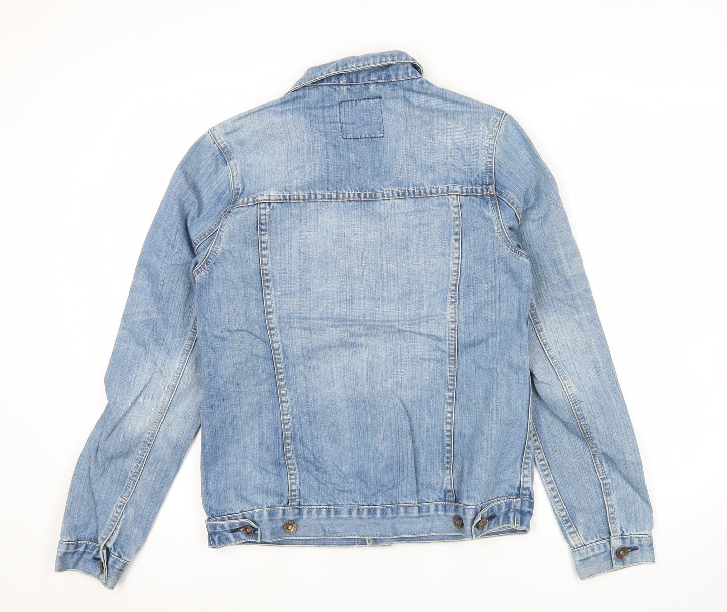 Vans Womens Blue Denim Jacket Size M Button Front Casual Classic