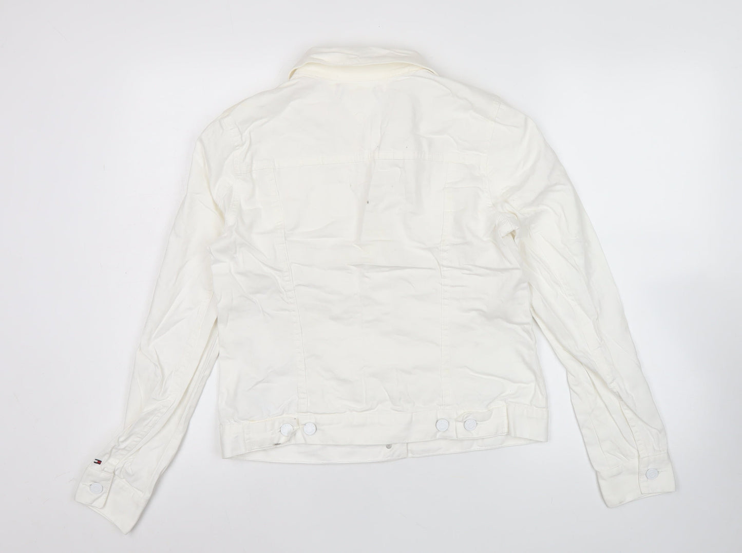 Tommy Hilfiger Women’s White Cotton Denim Jacket Size S Casual