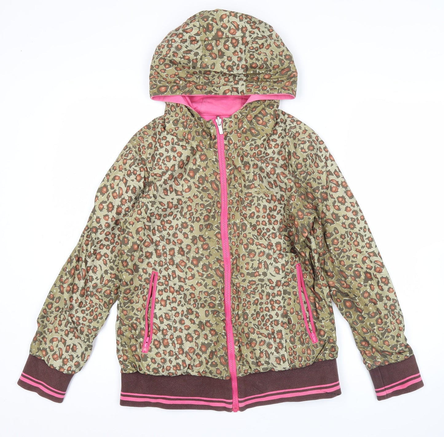 Adidas Womens Multicoloured Leopard Print Bomber Jacket Size 10