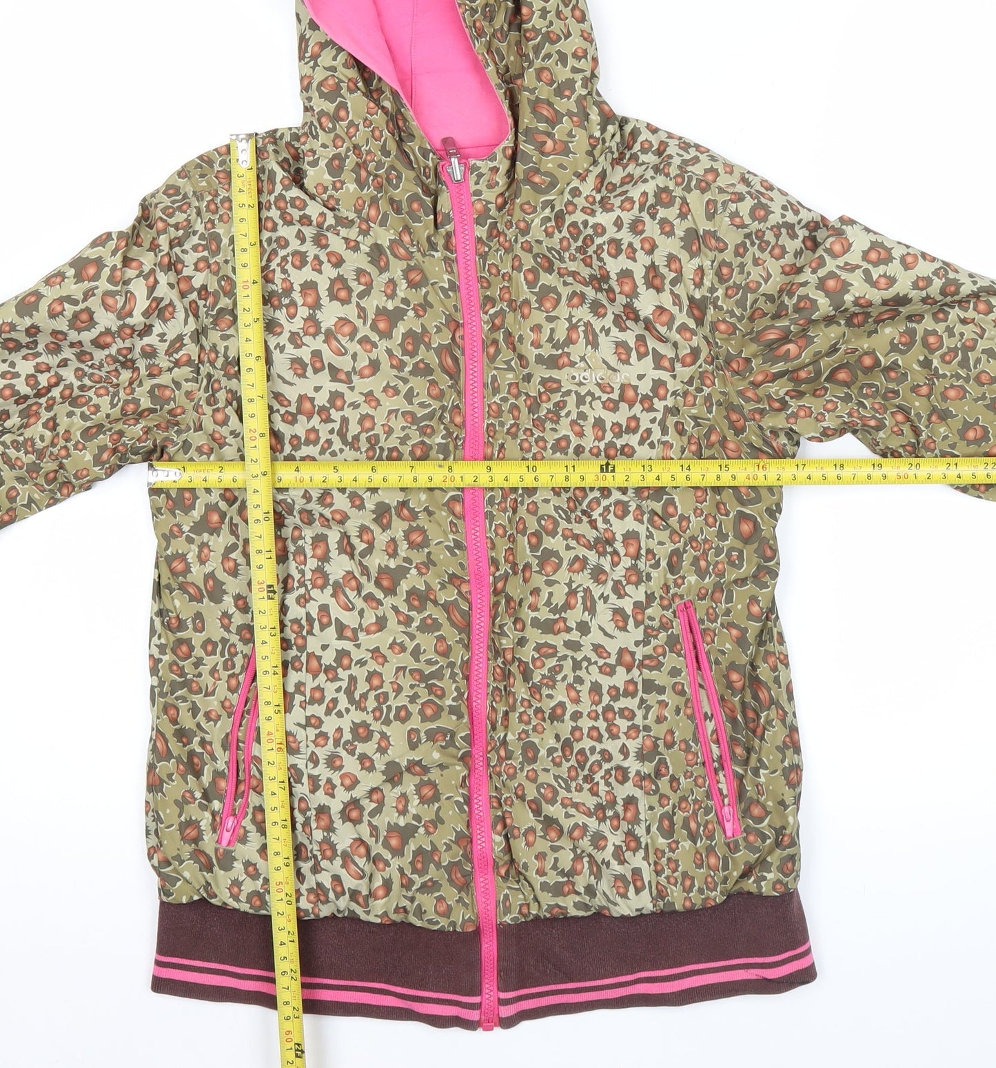 Adidas Womens Multicoloured Leopard Print Bomber Jacket Size 10