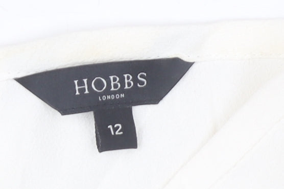 Hobbs Women Ivory Blouse Size 12 3/4 Sleeve Viscose Work Casual