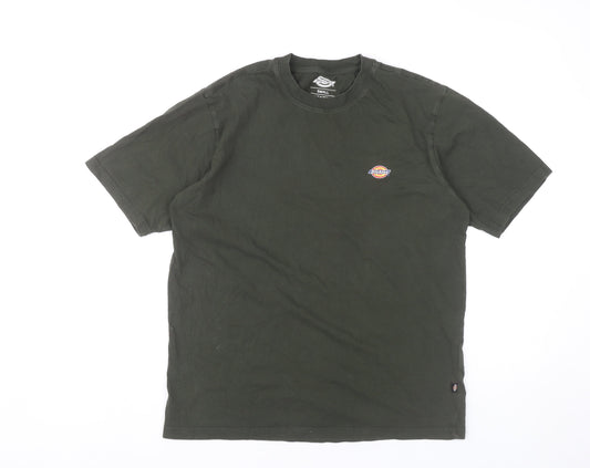 Dickies Men's Green Small Regular Fit Cotton Crew Neck T-Shirt
