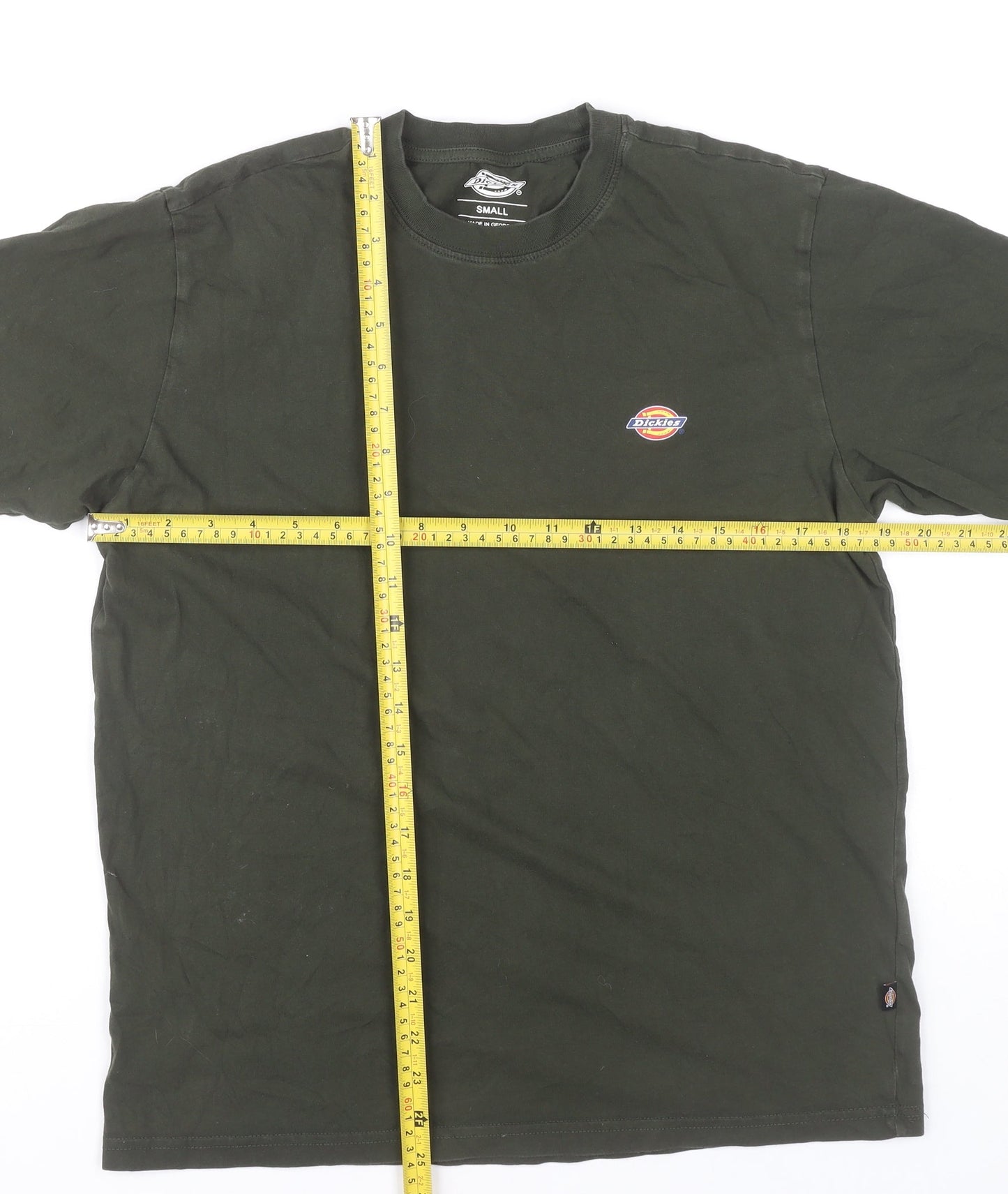 Dickies Men's Green Small Regular Fit Cotton Crew Neck T-Shirt