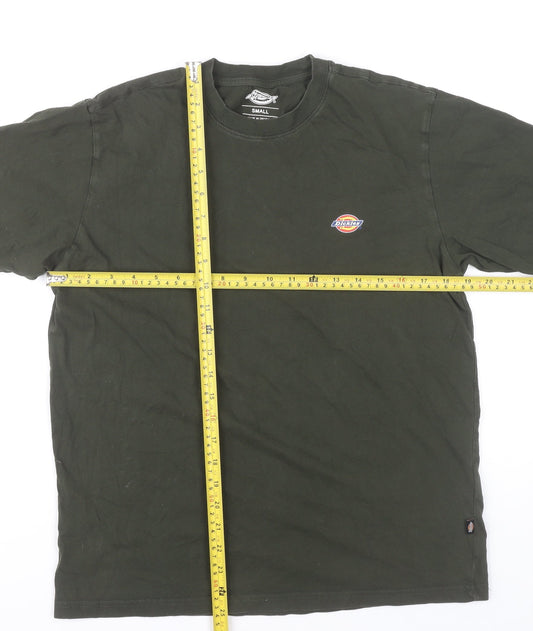 Dickies Men's Green Small Regular Fit Cotton Crew Neck T-Shirt