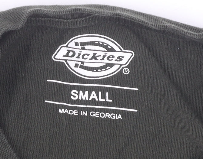 Dickies Men's Green Small Regular Fit Cotton Crew Neck T-Shirt