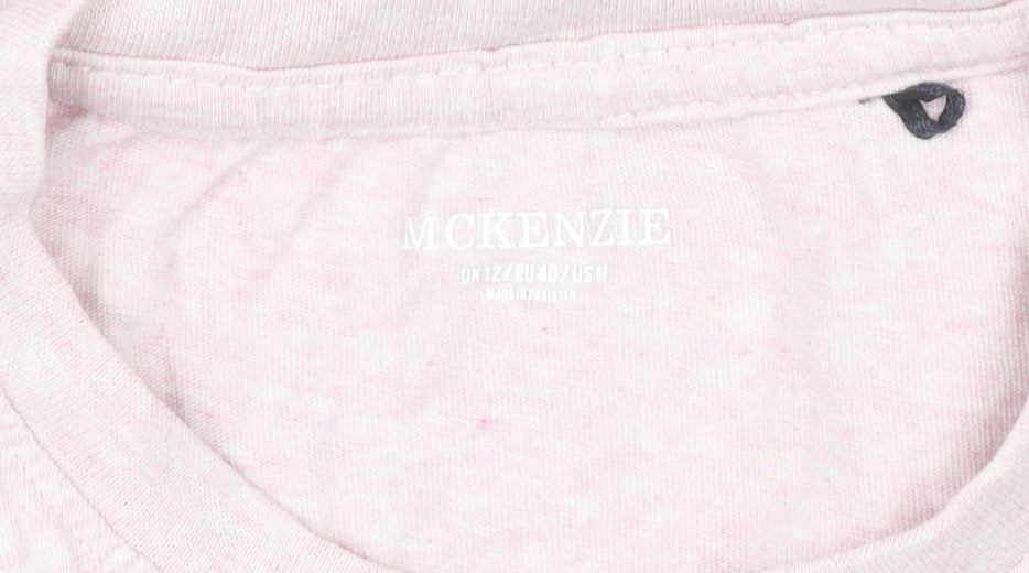 McKenzie Womens Pink T-Shirt UK 12 Crew Neck Short Sleeve