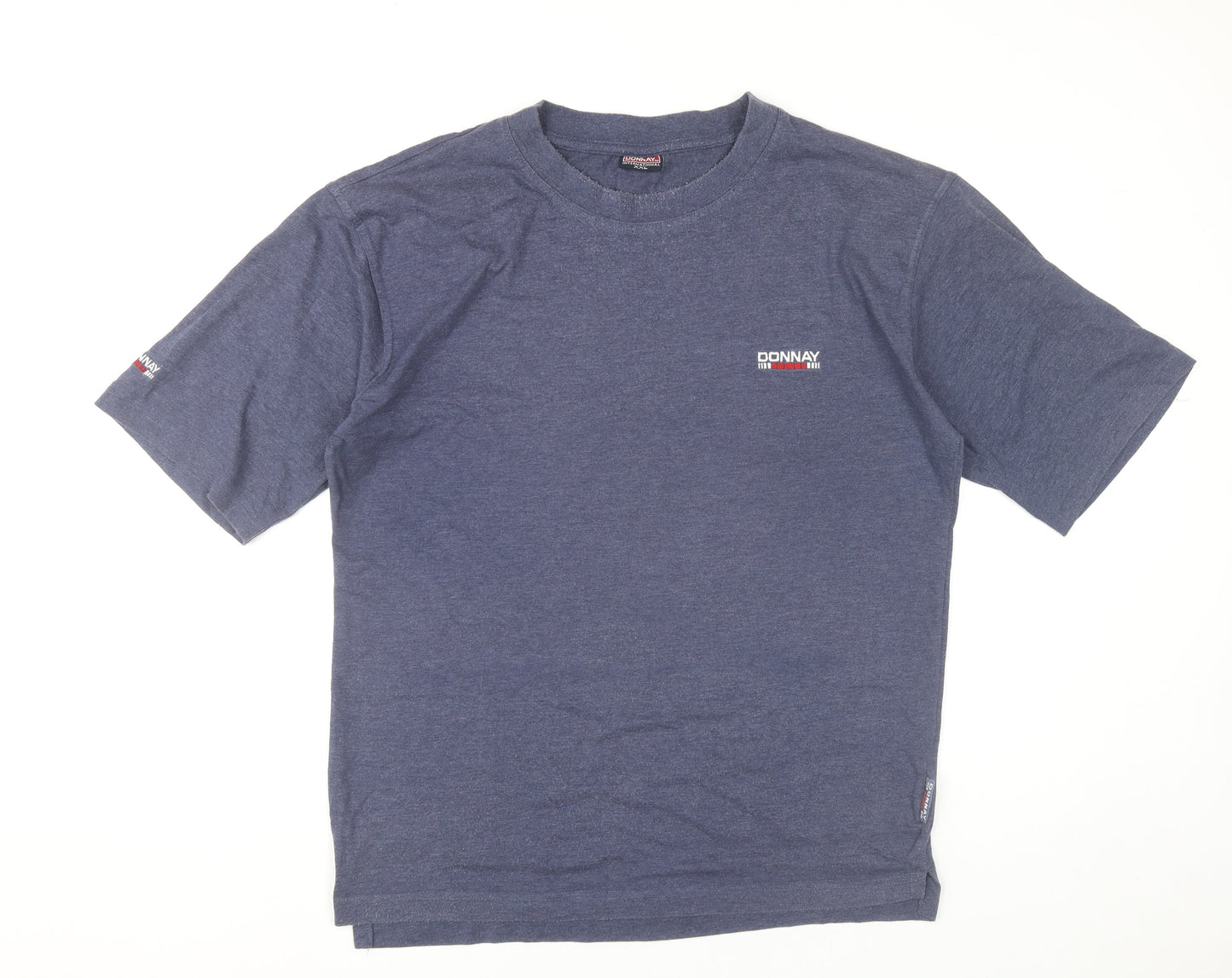 Donnay Men’s Blue 2XL Crew Neck Short Sleeve Cotton Blend T-Shirt