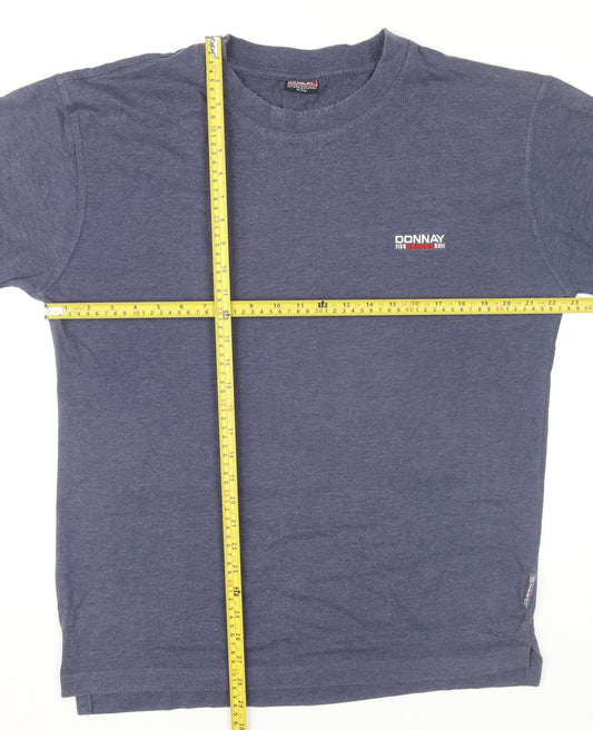 Donnay Men’s Blue 2XL Crew Neck Short Sleeve Cotton Blend T-Shirt