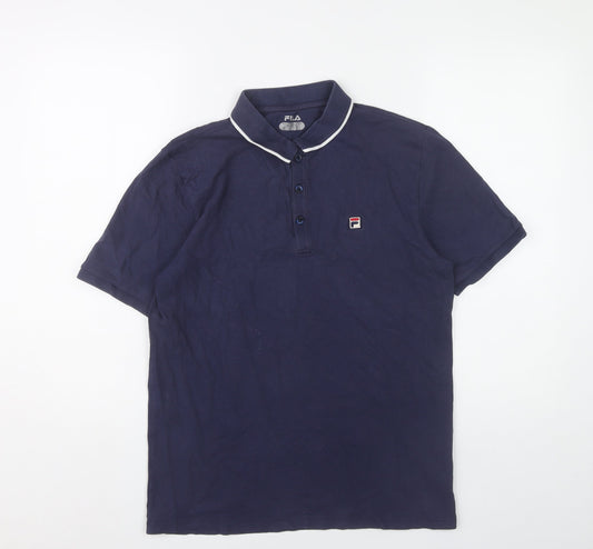 Fila Men's Blue Small Polo Shirt Pima Cotton Stretch Casual