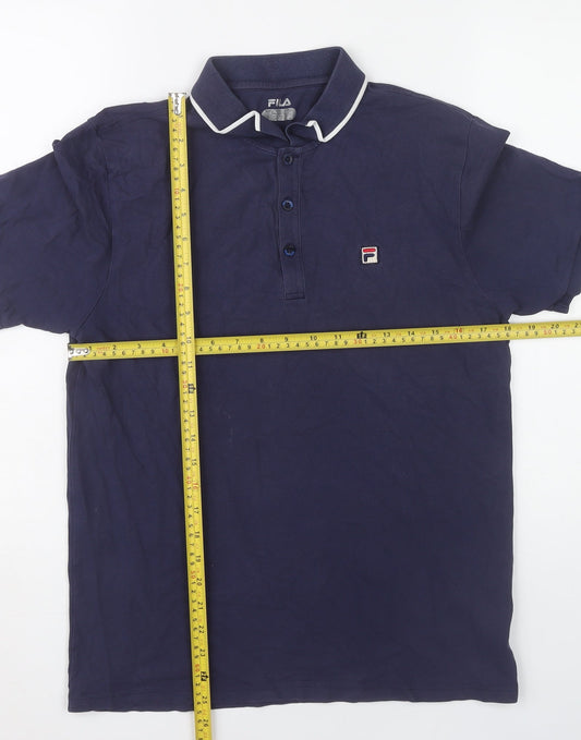 Fila Men's Blue Small Polo Shirt Pima Cotton Stretch Casual
