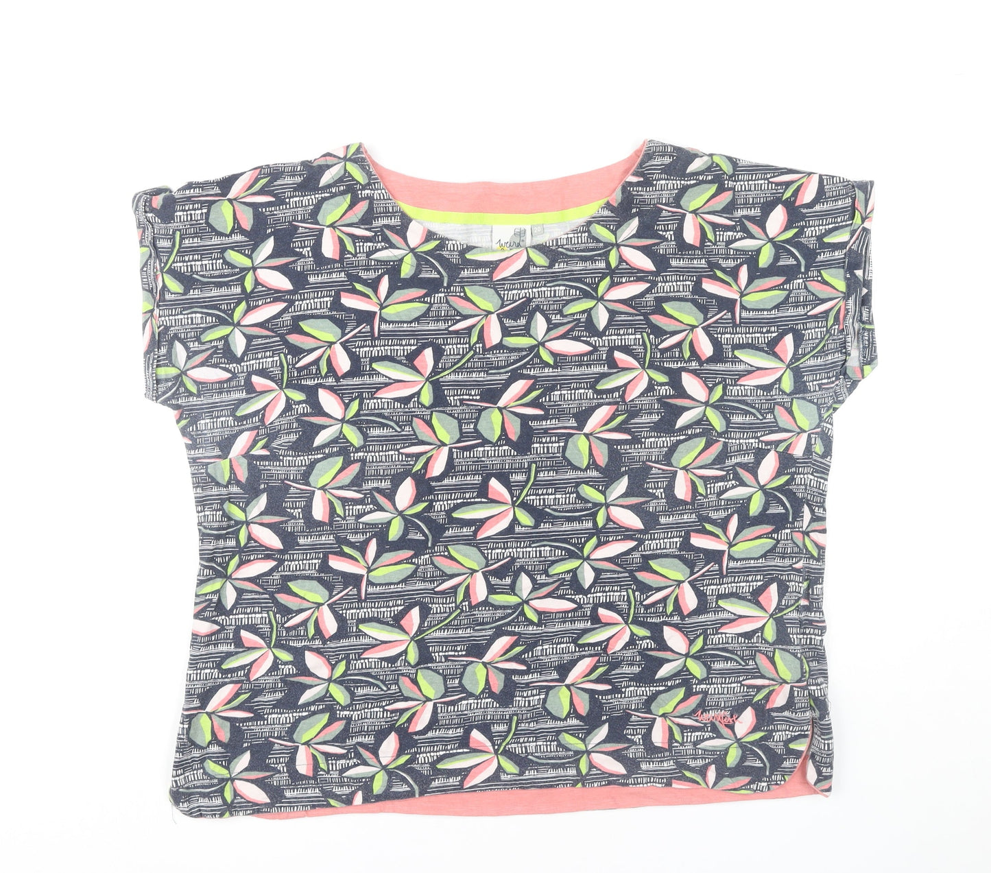 Weird Fish Womens Multicoloured Floral Cotton T-Shirt Size 20