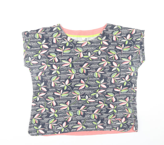 Weird Fish Womens Multicoloured Floral Cotton T-Shirt Size 20